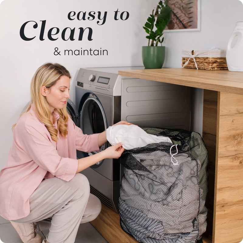 Handy Laundry Mesh XL Laundry Bag - Durable, Machine Washable with Secure Drawstring Closure - Perfect for College Dorms, Laundromats, Apartments (Black, Large 24" x 36") - Image 5